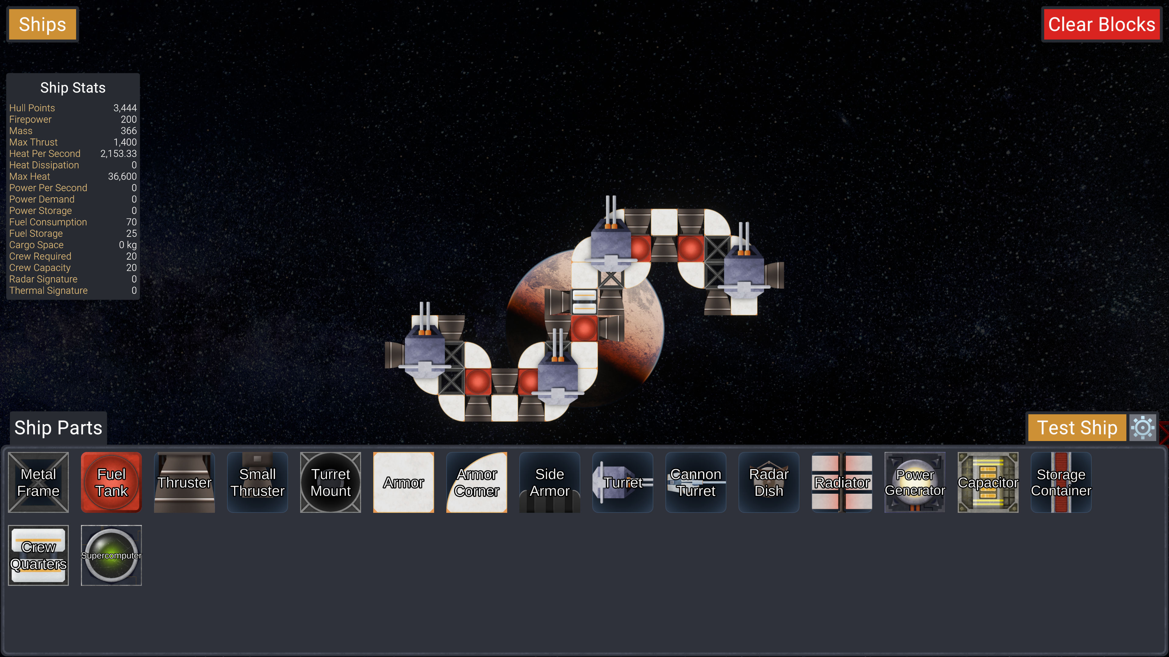 Screenshot 2: The ship editor interface